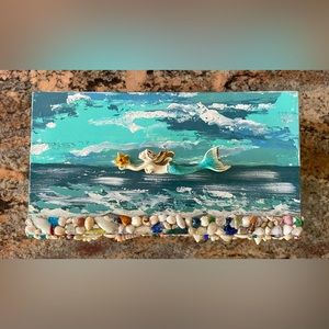 Handmade Wooden Shell Mermaid Box